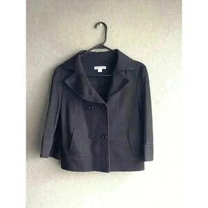 Women's Pendleton‎ Black Rayon / Nylon Double-Breasted Blazer Jacket Size 4 EUC